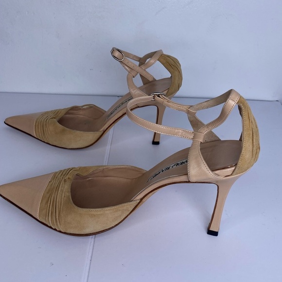 Manolo Blahnik Beige Strappy Heels - Picture 7 of 8